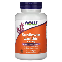 NOW, Sunflower Lecithin, Соняшниковий лецитин, 1200 мг, 100 кап
