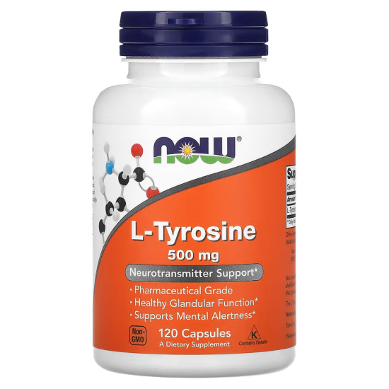 NOW, L-tyrosine, Л-тирозин, 500 мг, 120 капсул