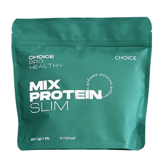 СHOICE, Mix Protein SLIM, СHOICE PRO HEALTHY, Протеїновий жироспалюючий коктель, 405 г
