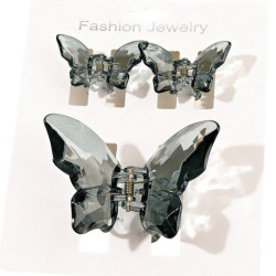 Заколка для волосся метелики, крабик для волосся, набори,  (кольори в асортименті), 3 шт