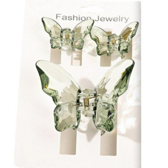 Заколка для волосся метелики, крабик для волосся, набори,  (кольори в асортименті), 3 шт