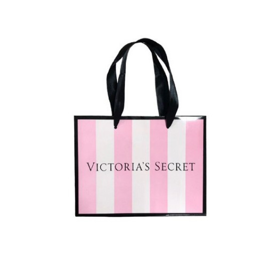 Пакет Вікторія подарунковий рожевий смужка (малі) 20х15х9 см,1 шт