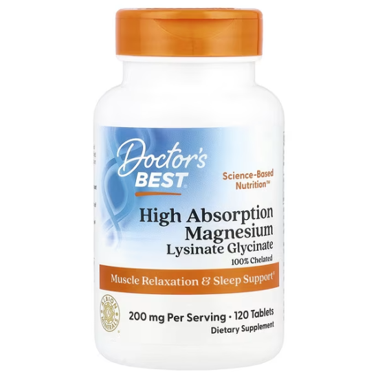 Doctor's Best, Magnesium, хелатований  магній з  Albion, 100 мг, 120 шт,