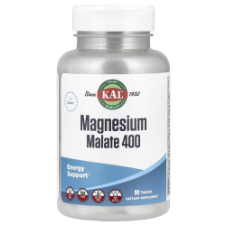 KAL, Magnesium Malate 400mg,  Магній Малат, 90 шт 
