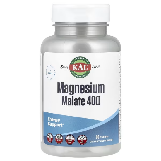 KAL, Magnesium Malate 400mg,  Магній Малат, 90 шт 