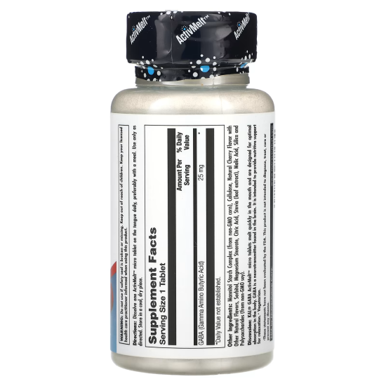 KAL, GABA, ГАМК, Гамма-амінокислота, смак вишня, 25 мг, 120 шт