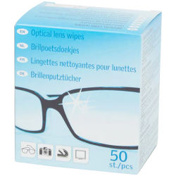 Optical lens wipes, серветки для оптичних лінз, для окулярів, 50 шт 