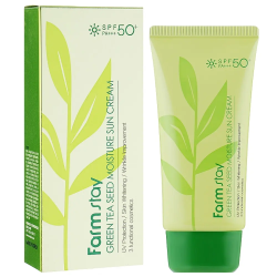Farm Stay, Green Tea Seed Moisture Sun Cream SPF 50+/PA+++, Зволожувальний сонцезахисний крем для обличчя,  70 млл