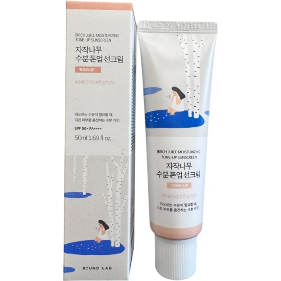 ROUND LAB Birch Juice Moisturizing Sunscreen SPF 50+, Сонцезахисний крем з тонуючим ефектом, спф, 50 ml