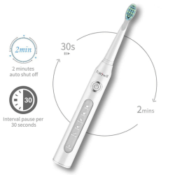 Fairywill D7, Електрична зубна щітка, колір білий, 4 насадки