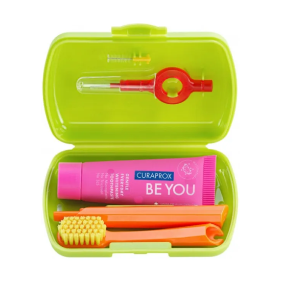 Curaproх be you GREEN, дорожній набір, смак кавуна, щітка+паста+міжзубні йоржики