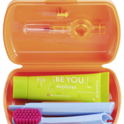 Curaproх be you Orange, дорожній набір, смак Яблуко+алое, щітка+паста+міжзубні йоржики