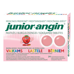 Junior angin, таблетки  від болю в горлі та ангіни, пластина 12 шт