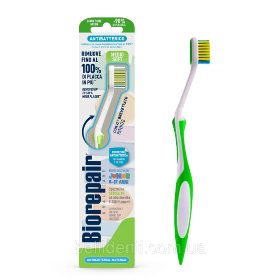 Biorepair,  Junior Medium Soft 9180, Дитяча зубна щітка 6-12 років