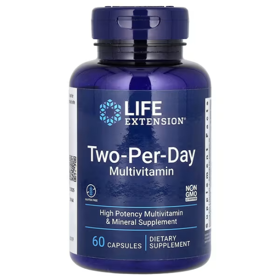 Life Extension, Two-Per-Day,  Двічі на день, 60 капсул