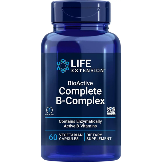  Life Extension, BioActive Complete B‑Complex, B-комплекс, 60 капсул