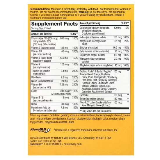Nature's Way, Alive!, комплекс мультивітамінів для чоловіків, підтримка енергії, 50 таб.