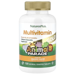 NaturesPlus, Source of Life, Multivitamin Animal Gold, жувальні мультівітаміни з мікроелементами для дітей, смак апельсина, 120 шт