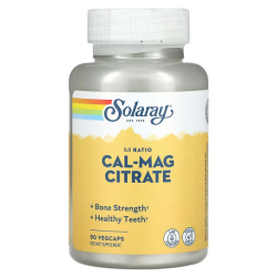 Solaray, Cal- Mag citrate, Кальцій і магній цитрат, 90 кап