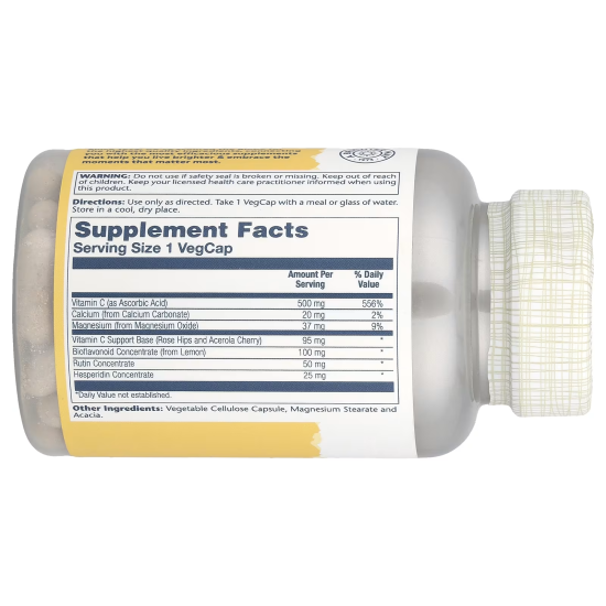 SOLARAY,  Vitamin C with bioflavonoid, Вітамін С с біофлавоноідами, 500 мг, 100 капсул