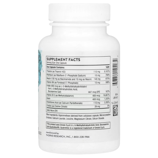 Thorne, Basic B-Compleх, комплекс основних вітамінів групи B, 60 капсул