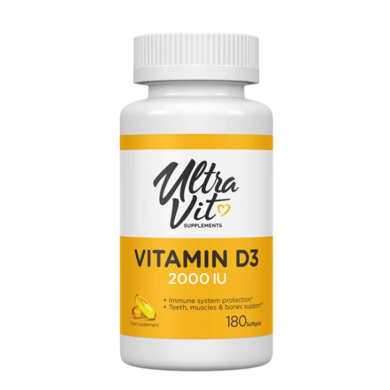 Ultra Vit, Vitamin D3 2000 IU, вітамін д3, 2000 МО,  180 капс 