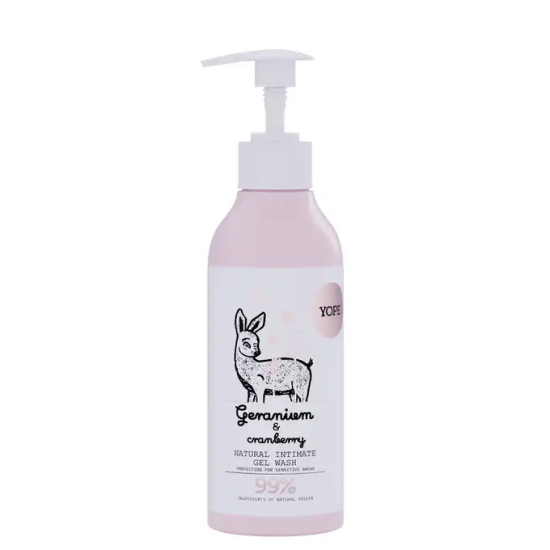 Yope, Гель для інтимної гігієни, Герань і Журавлина 99%, 300 мл